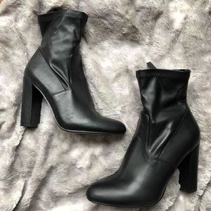 Steve Madden Black Editor Booties